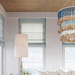 Люстра трехъярусная с декором из круглых деревянных бусин с кисточками Blue Wooden Beads Chandelier варинант исполнения - 4 | Loft Concept в Тюмени