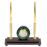 Часы настольные с двумя ручками из натурального камня Stone Clock варинант исполнения - 6 | Loft Concept в Тюмени