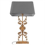 Настольная лампа на ажурном чугунном основании с серым абажуром Openwork Lamp варинант исполнения - 3 | Loft Concept в Тюмени