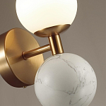 Бра с шарообразным матовым плафоном и шаром из камня на металлическом основании Orb Essence варинант исполнения - 6 | Loft Concept в Тюмени