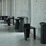 Круглый приставной столик из массива манго Piero Black Side Table варинант исполнения - 5 | Loft Concept в Тюмени