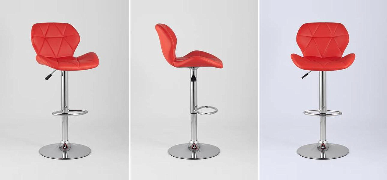 Барный Стул Jeroen Chair Красная Экокожа Барный Стул Jeroen Chair Красная Экокожа - Loft-Concept в Тюмени