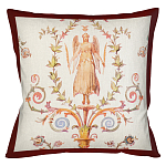 Декоративная подушка бежевая с растительным орнаментом Raffael Angel Beige Red Cushion варинант исполнения - 1 | Loft Concept в Тюмени