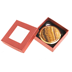 Зеркало карманное складное круглое из натурального камня Оникс в подарочной упаковке Gold Stone Mirrors варинант исполнения - 3 | Loft Concept в Тюмени