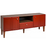 ТВ-тумба красная из массива бука с 2-мя дверками и ящиком Wenge Light варинант исполнения - 1 | Loft Concept в Тюмени