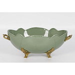 Чаша зеленого цвета из фарфора с волнообразным краем Eden Garden porcelain and bronze варинант исполнения - 3 | Loft Concept в Тюмени