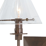 Бра с прозрачным стеклянным абажуром в форме конуса Bartolomeo Bronze варинант исполнения - 1 | Loft Concept в Тюмени