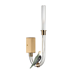 Бра с прозрачной изогнутой трубкой и декоративной фигуркой птицы Ganthea варинант исполнения - 1 | Loft Concept в Тюмени