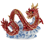 Декоративная фарфоровая статуэтка Китайский дракон на облаке Красный варинант исполнения - 1 | Loft Concept в Тюмени