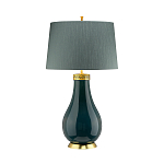 Настольная лампа с коническим дымчато-зелёным абажуром из искусственного шёлка Quintiesse варинант исполнения - 2 | Loft Concept в Тюмени