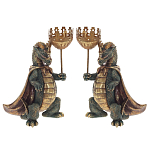 Подсвечник в виде дракона Dragon candlestick Green Gold Brown L or R варинант исполнения - 1 | Loft Concept в Тюмени
