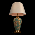 Настольная лампа бирюзовая с цветочным принтом Turquoise Flight варинант исполнения - 4 | Loft Concept в Тюмени