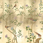 Обои ручная роспись Badminton Deep Rich Gold gilded paper варинант исполнения - 2 | Loft Concept в Тюмени