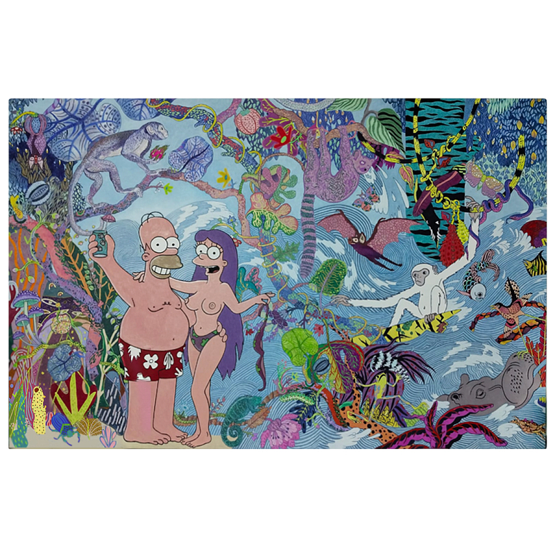 Арт Homer Simpson in Paradise II картина на холсте Симсоны  Мульти в Тюмени | Loft Concept 