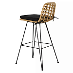 Стул барный с ротанговым плетением Half Bar Chair with Wicker без подлокотников варинант исполнения - 1 | Loft Concept в Тюмени