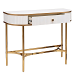 Консоль с ящиком белая с золотом Textured White Console with Gold варинант исполнения - 2 | Loft Concept в Тюмени