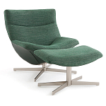 Кресло вращающееся с подставкой для ног зеленое Verdante варинант исполнения - 1 | Loft Concept в Тюмени