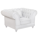 Кресло низкое с мягкой обивкой из велюра на 4-х ножках из массива березы Sophie Armchair white варинант исполнения - 1 | Loft Concept в Тюмени