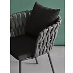 Стул мягкий с декором в виде плетеных лент на спинке и подлокотниках Semicircular Chair Decorated with Ribbons варинант исполнения - 4 | Loft Concept в Тюмени