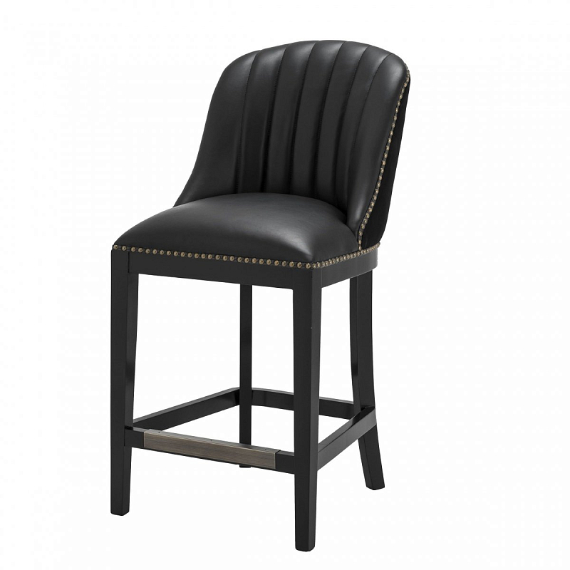Полубарный стул Eichholtz Counter Stool Balmore Черный Латунь Античная полированная Полубарный стул Eichholtz Counter Stool Balmore Черный Латунь Античная полированная в Тюмени | Loft Concept
