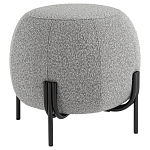 Пуф в ткани букле серого цвета Pikelet варинант исполнения - 1 | Loft Concept в Тюмени