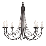 Люстра черного цвета ручной работы с канделябрами и переплетенной проволочной драпировкой Elstead Lighting варинант исполнения - 5 | Loft Concept в Тюмени