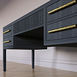 Большой Рабочий стол Primo с 5 выдвижными ящиками Черный дуб варинант исполнения - 3 | Loft Concept в Тюмени