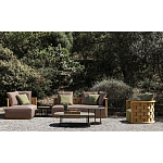 Дизайнерский уличный диван из массива дерева с плетеной спинкой PALINFRASCA Sofa варинант исполнения - 23 | Loft Concept в Тюмени