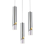 Подвесной светильник Metal Acrylic Tube Trio Chrome Hanging Lamp варинант исполнения - 1 | Loft Concept в Тюмени
