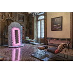 Дизайнерское разноцветное кресло на металлическом каркасе с подставкой для ног Poltronova Plasma Armchair варинант исполнения - 15 | Loft Concept в Тюмени