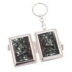 Зеркало брелок складное двухстороннее из натурального камня Серафинит Stone Mirrors варинант исполнения - 2 | Loft Concept в Тюмени