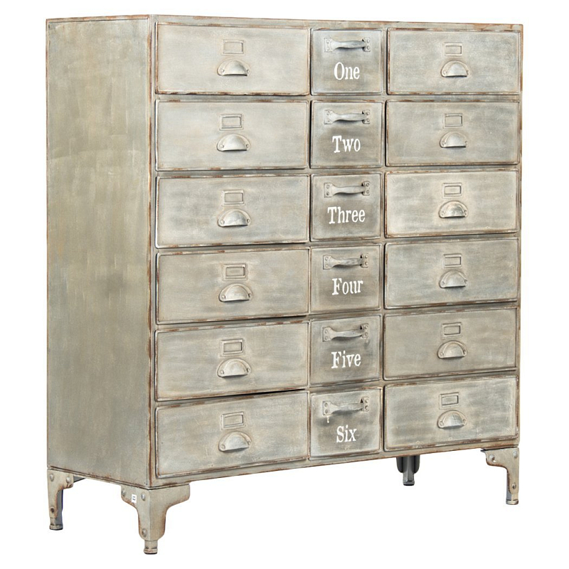 Комод металлический в стиле лофт Oscar Drawer Cabinet Серебряный Комод металлический в стиле лофт Oscar Drawer Cabinet Серебряный в Тюмени | Loft Concept