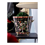 Кашпо из фарфора черная с цветочной росписью и бронзовой стрекозой Spring Garden варинант исполнения - 4 | Loft Concept в Тюмени