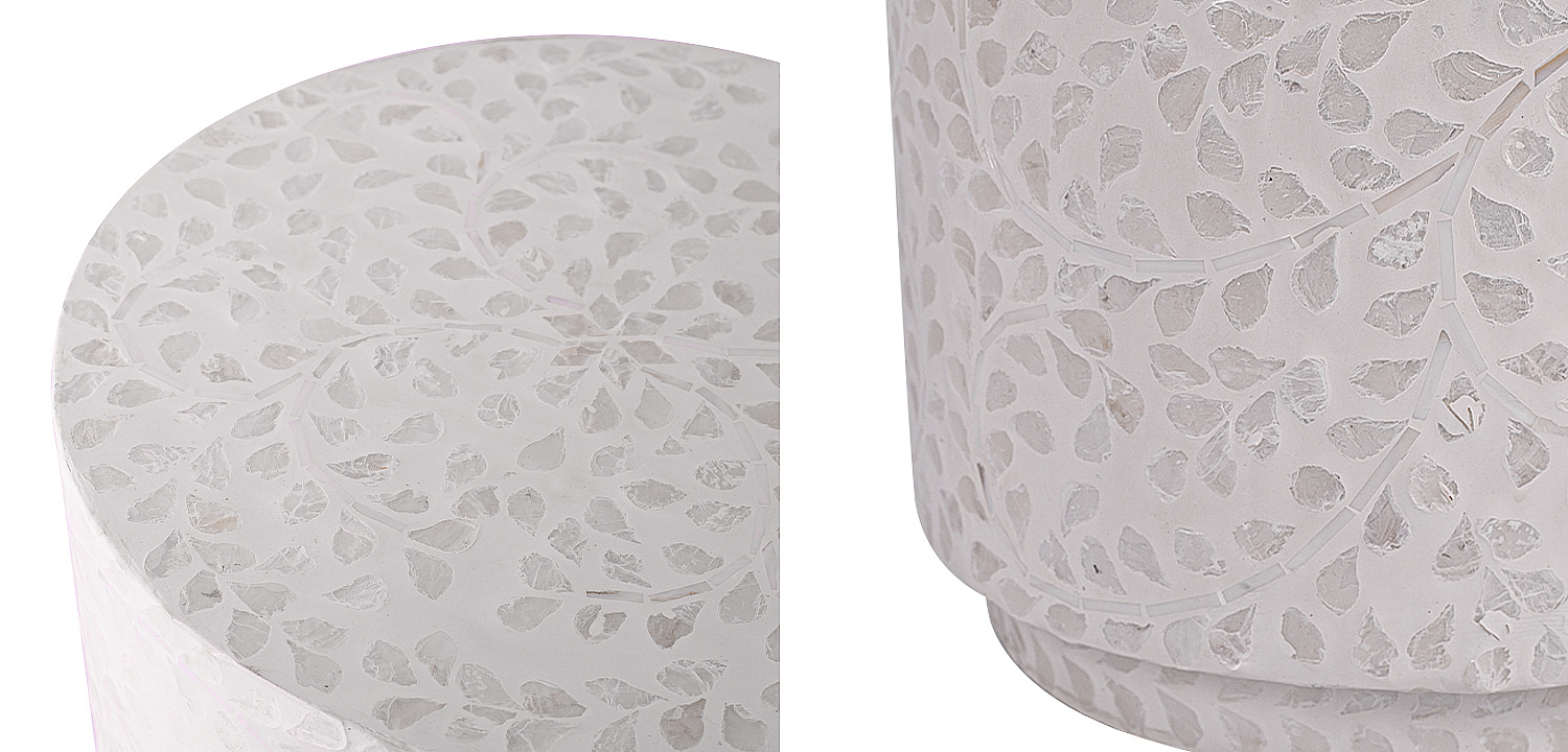 Приставной стол Bone Inlay Pearl Side Table Приставной стол Bone Inlay Pearl Side Table - Loft-Concept в Тюмени
