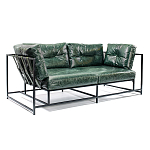 Диван Лофт Натуральная Винтажная кожа Зеленый Two Seat Encounter Leather Sofa варинант исполнения - 2 | Loft Concept в Тюмени