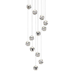 Люстра каскадня с 12-ю прозрачными шарообразными плафонами Bubbles Bocci варинант исполнения - 1 | Loft Concept в Тюмени