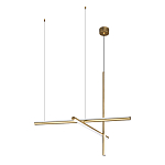 Люстра с 3-мя  пересекающимися цилиндрическими плафонами на тонких тросах Trumpet tube варинант исполнения - 2 | Loft Concept в Тюмени