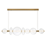 Подвесной светильник линейный с прозрачными стеклянными шарами разного диаметра Eurofase варинант исполнения - 11 | Loft Concept в Тюмени