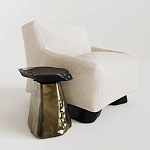 Кресло Cannes с мягкой обивкой букле молочного цвета  варинант исполнения - 1 | Loft Concept в Тюмени