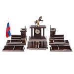 Настольный письменный набор из природного камня обсидиана с декором в виде Коня Team leader варинант исполнения - 1 | Loft Concept в Тюмени