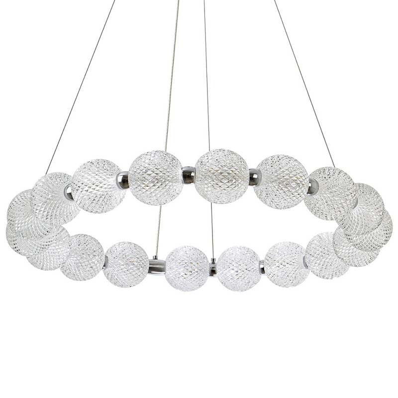 Светодиодная кольцевая люстра с круглыми плафонами Crystal Globule Chandelier Chrome Прозрачный Хром Светодиодная кольцевая люстра с круглыми плафонами Crystal Globule Chandelier Chrome Прозрачный Хром в Тюмени | Loft Concept