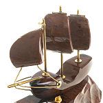 Часы настольные в виде парусника из натурального камня Обсидиан Sailboat Stone Clock варинант исполнения - 3 | Loft Concept в Тюмени