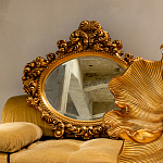 Зеркало настенное золотое с ажурным резным орнаментом Classic Ornament Mirror варинант исполнения - 3 | Loft Concept в Тюмени