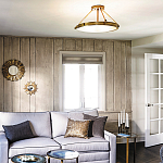 Потолочный светильник цвета латунь с плоским круглым плафоном Hinkley варинант исполнения - 2 | Loft Concept в Тюмени