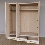 Большой Шкаф Primo Светлый дуб с 3 дверьми и 3 выдвижными ящиками варинант исполнения - 6 | Loft Concept в Тюмени