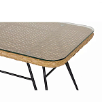 Журнальный столик с столешницей из ротанга и стекла Wicker Tabletop Under Glass варинант исполнения - 2 | Loft Concept в Тюмени