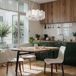 Люстра круглая с подвесными прямоугольными пластинами из стекла Glacier Panels варинант исполнения - 11 | Loft Concept в Тюмени