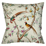 Подушка декоративная с изображением птиц в саду Beige Chinoiserie Birds in the Peach Orchard Cushion варинант исполнения - 1 | Loft Concept в Тюмени