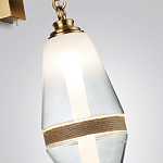 Бра со стеклянным плафоном конусообразной формы и декоративной вставкой из джута Tectona  варинант исполнения - 5 | Loft Concept в Тюмени