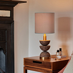 Настольная лампа с белым цилиндрическим абажуром на фигурном основании из полусфер Bewitchment варинант исполнения - 1 | Loft Concept в Тюмени